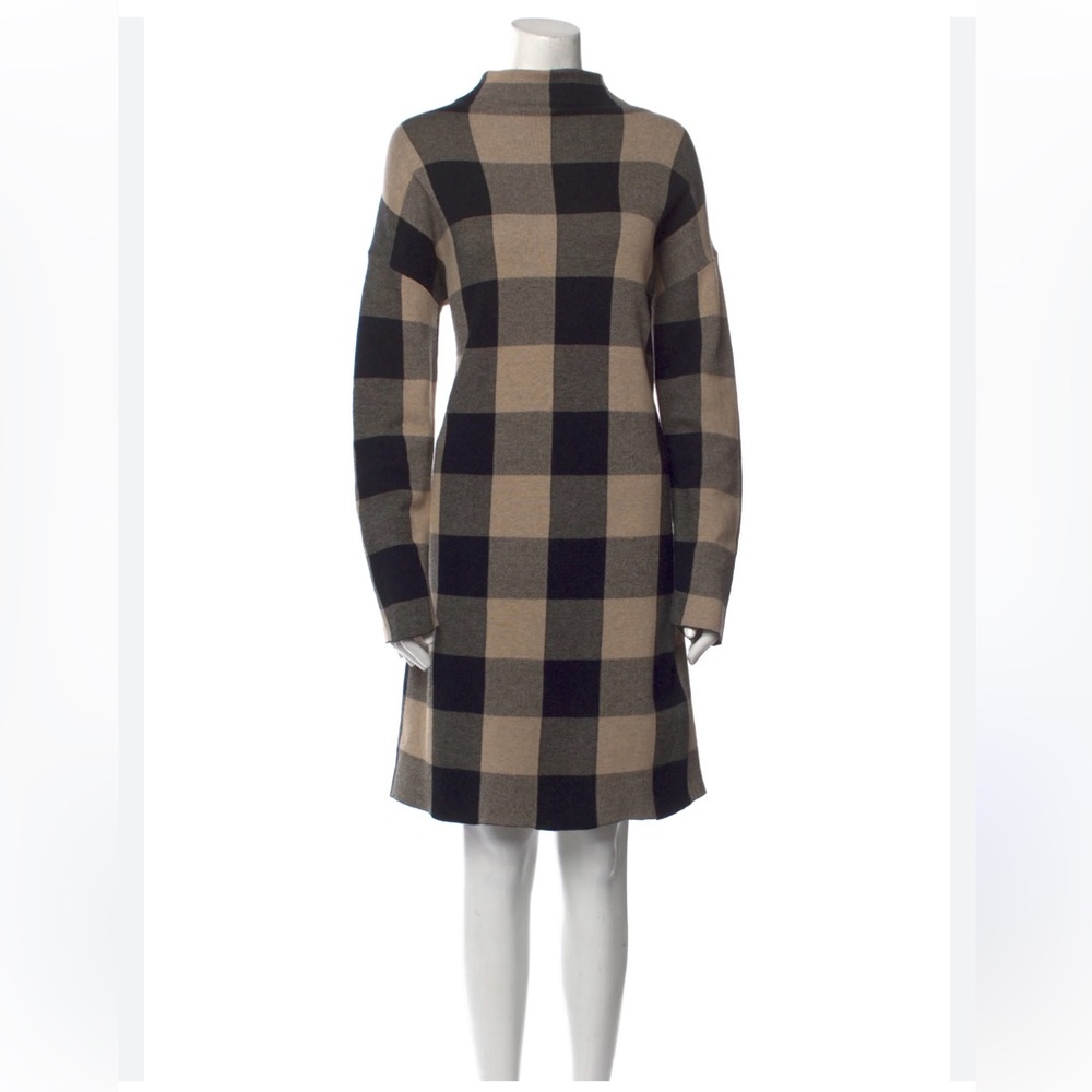 Cynthia Rowley Black and Tan Plaid Dress